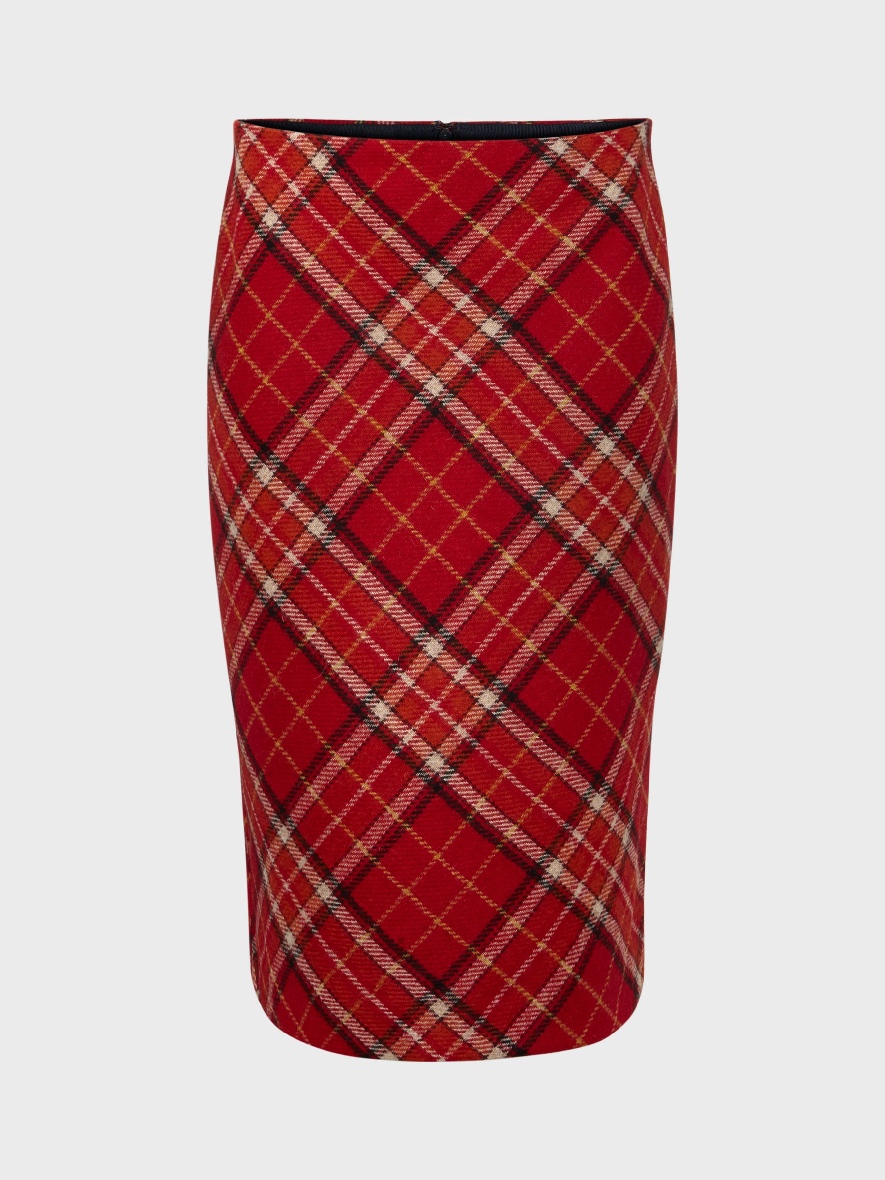 Buy Hobbs Daphne Wool Pencil Skirt, Red/Multi Online at johnlewis.com