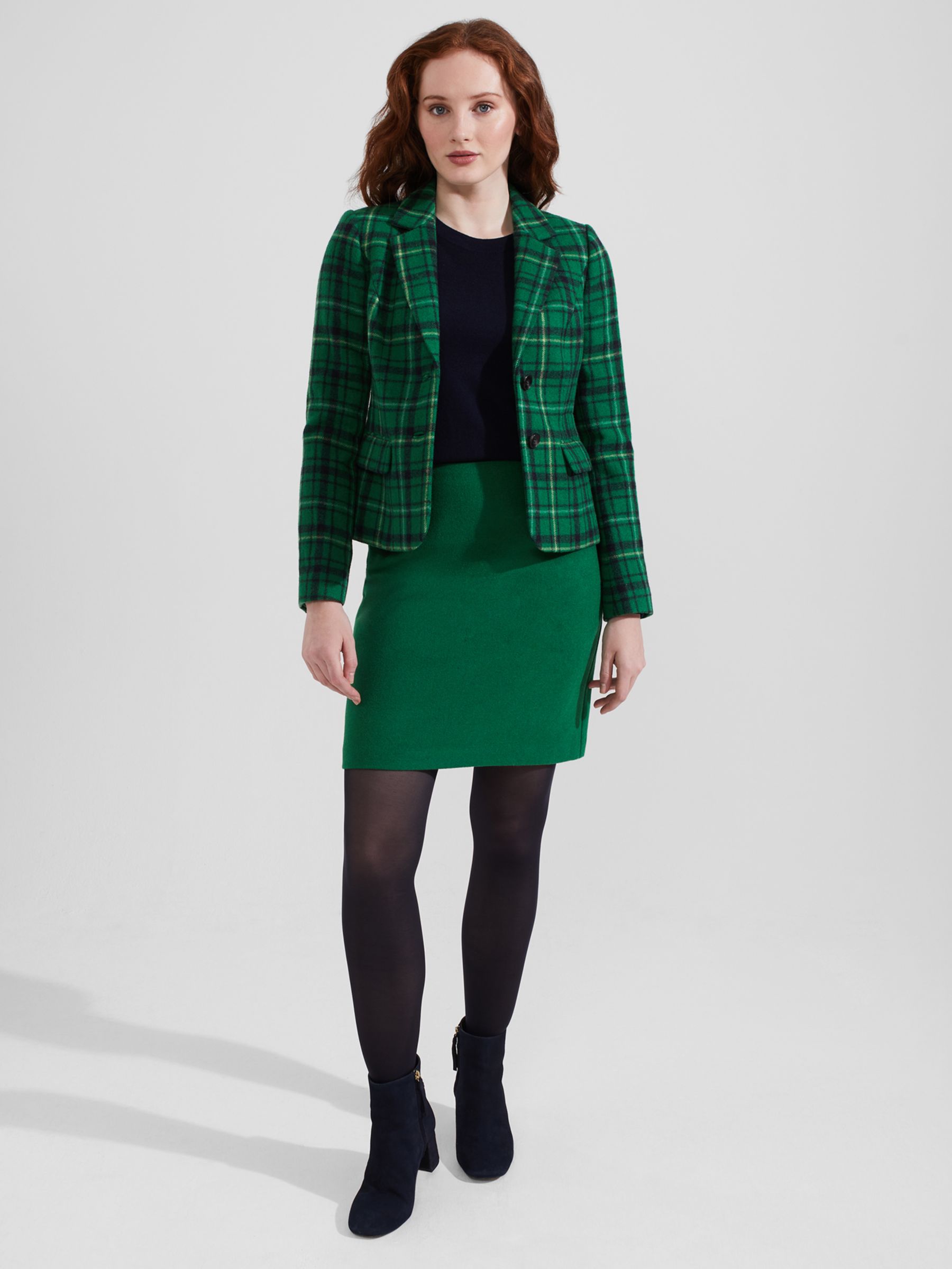 Buy Hobbs Wool Maeve Mini Skirt, Green Online at johnlewis.com