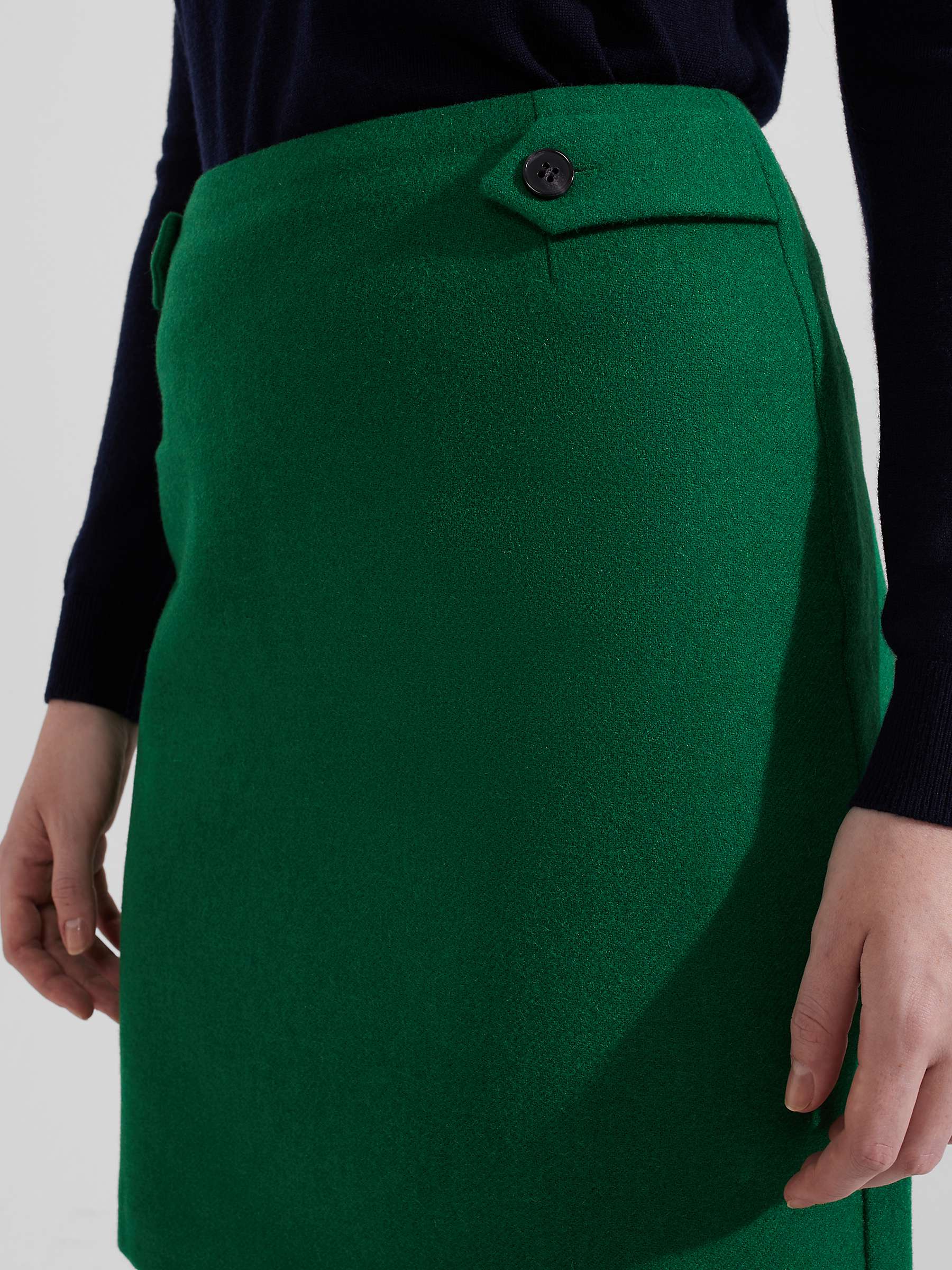 Buy Hobbs Wool Maeve Mini Skirt, Green Online at johnlewis.com