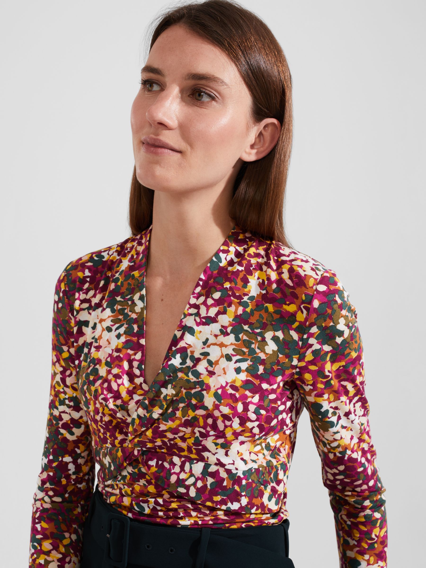 Hobbs Chiara Twist Detail Top, Multi at John Lewis & Partners