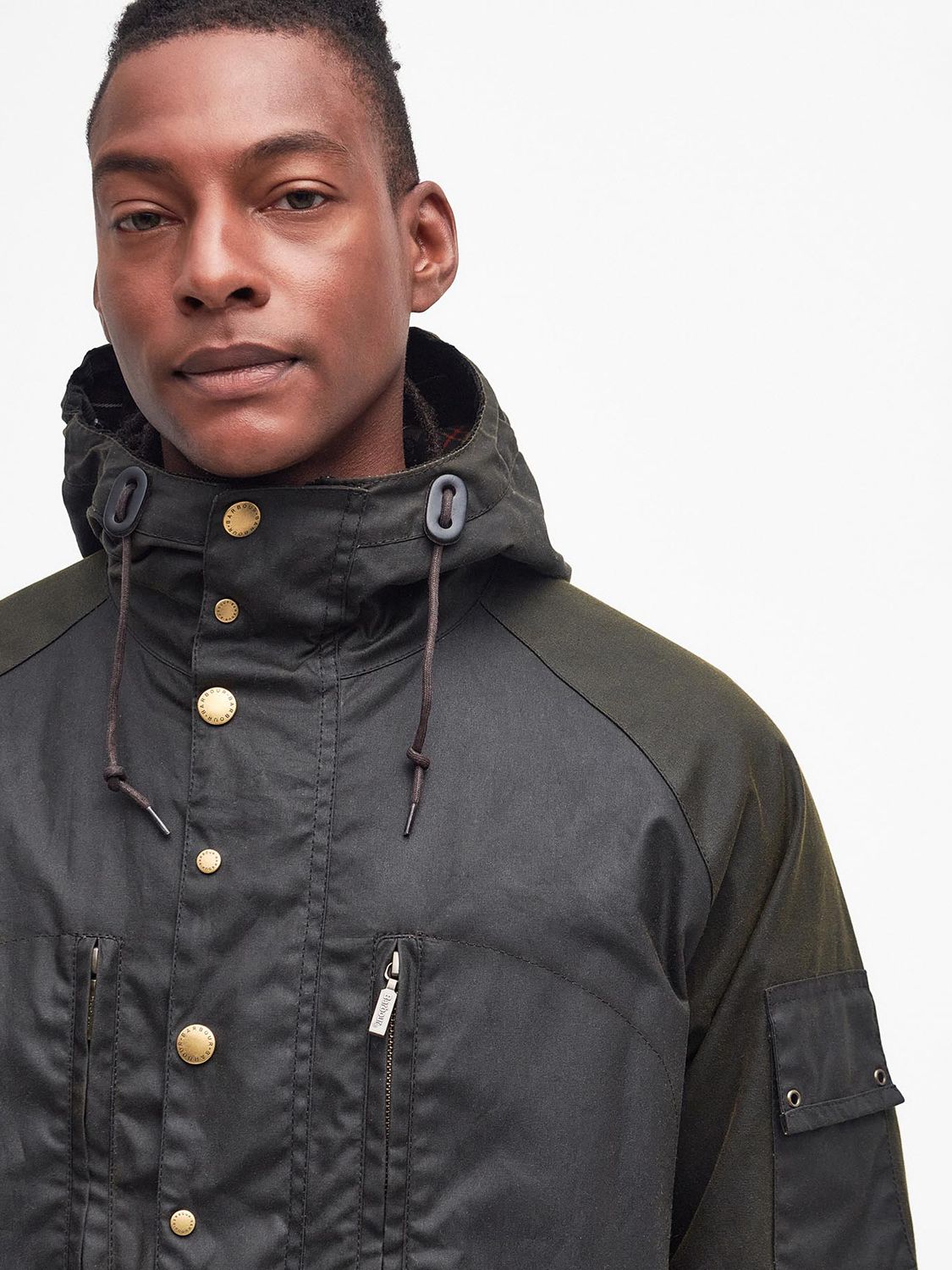 Barbour Tomorrow's Archive Wax Jacket, Olive at John Lewis & Partners
