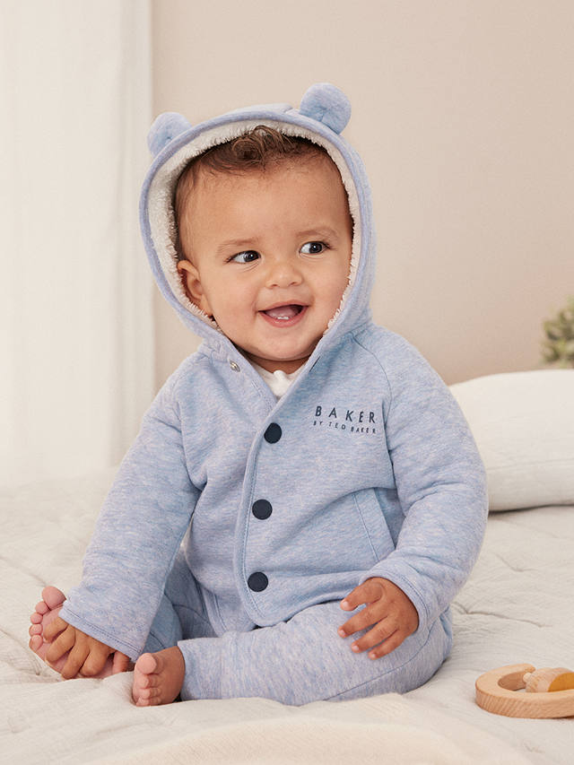 Ted Baker Baby Logo Quilted Hooded Jacket, Joggers & T-Shirt Set, Blue ...