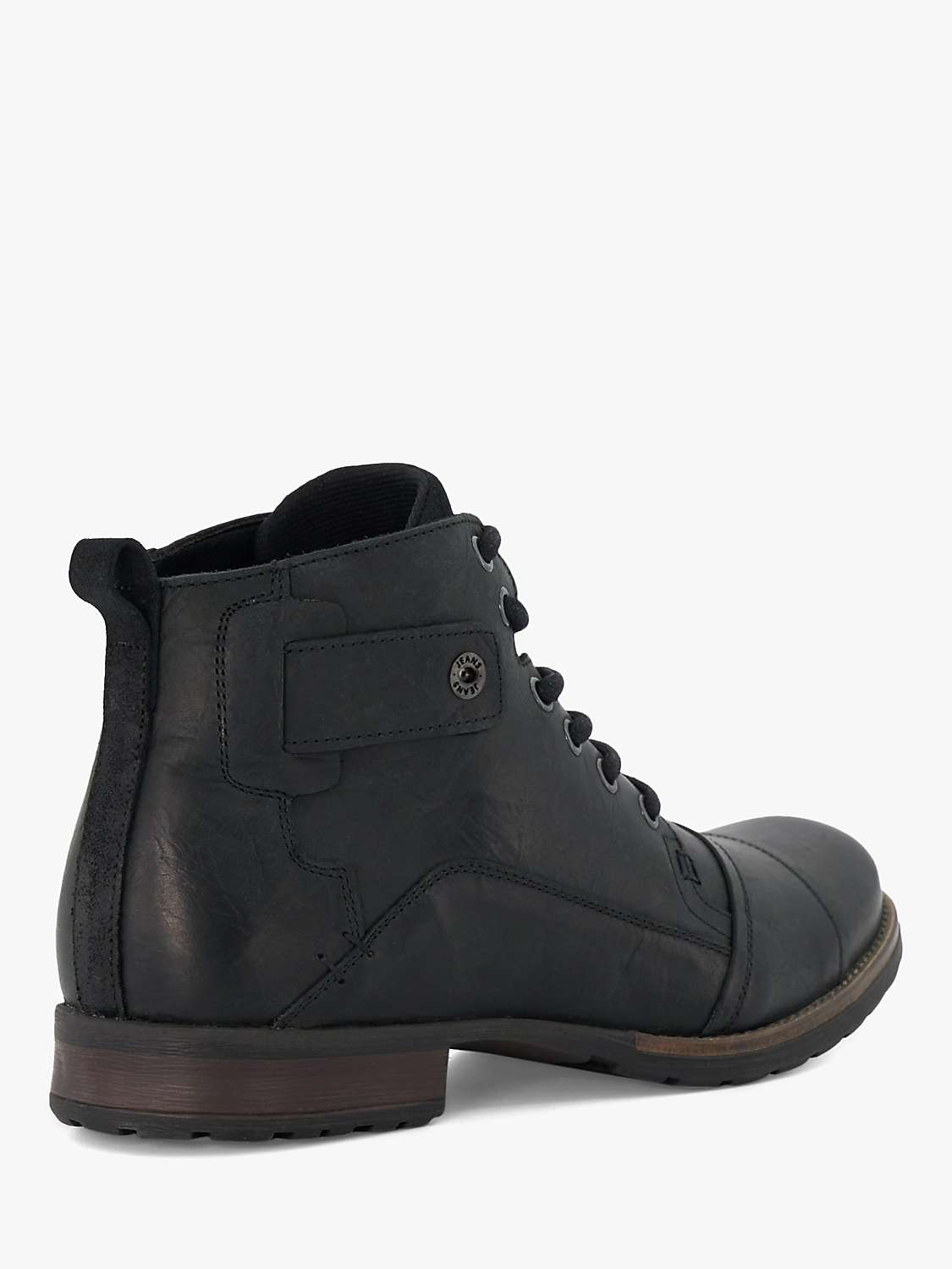 Buy Dune Simon Seam Detail Lace Leather Boots, Black Online at johnlewis.com