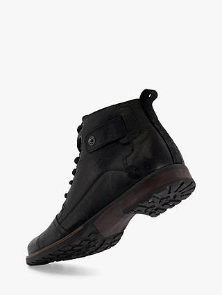 Dune Simon Seam Detail Lace Leather Boots, Black