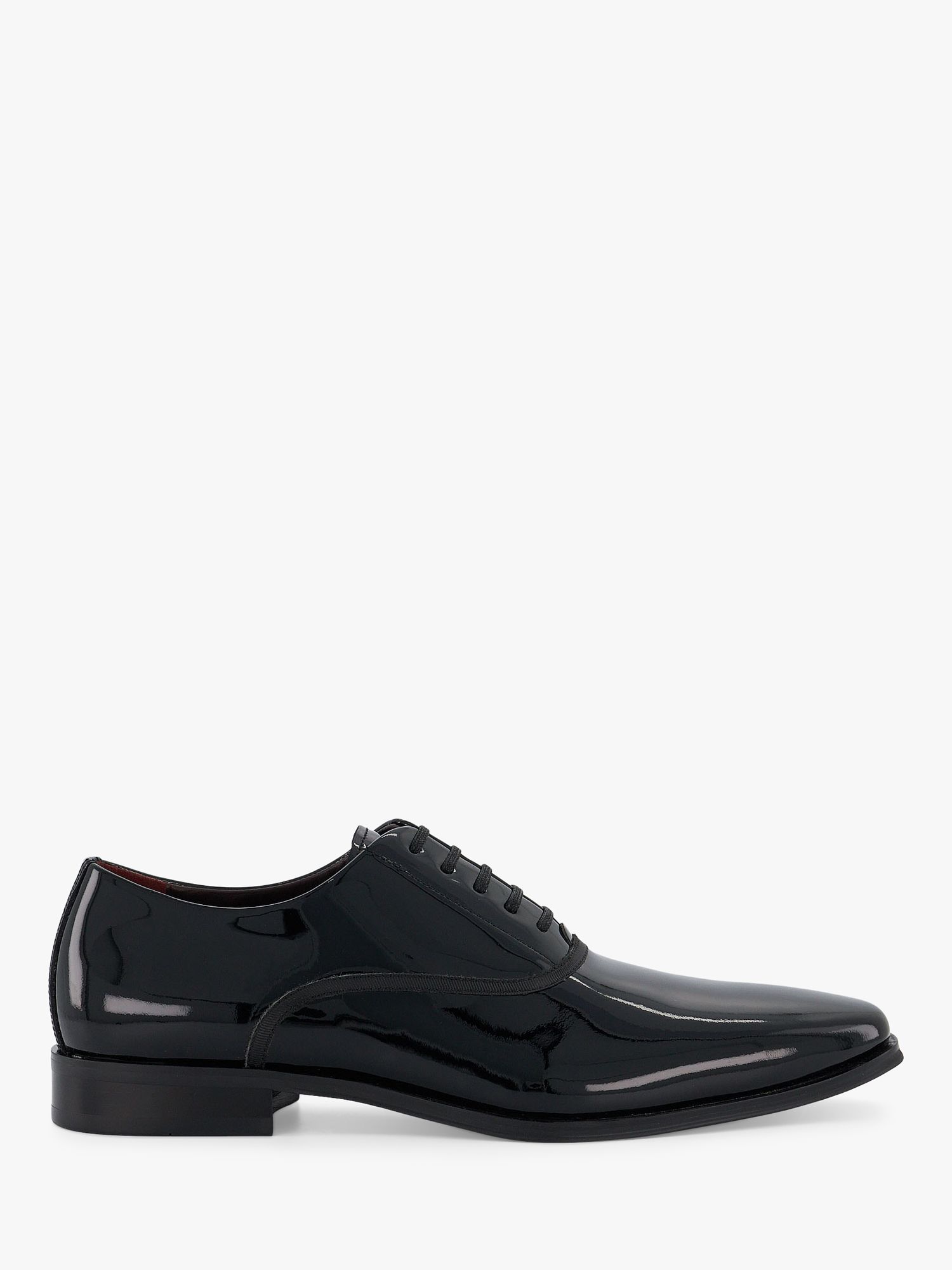 Dune Swallow Wide Fit Patent Leather Oxford Shoes, Black at John Lewis ...