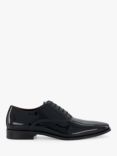 Dune Swallow Wide Fit Patent Leather Oxford Shoes, Black