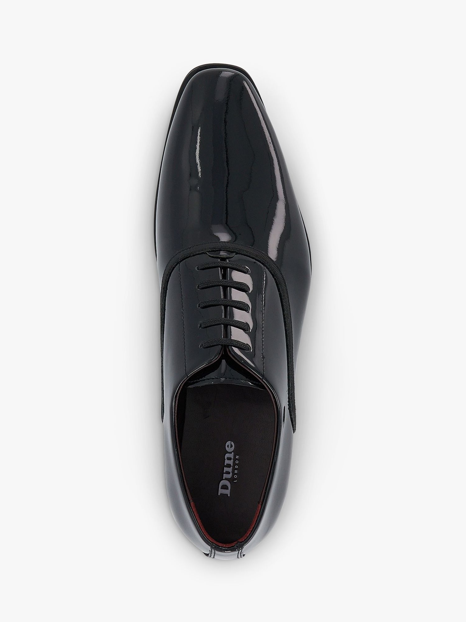 Buy Dune Swallow Wide Fit Patent Leather Oxford Shoes, Black Online at johnlewis.com