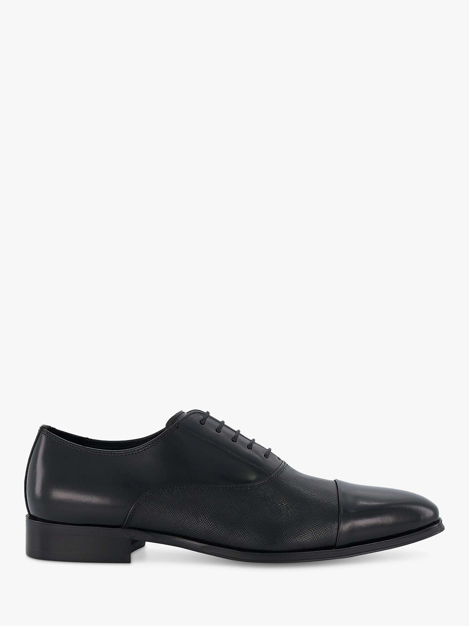 Buy Dune Wide Fit Slating Leather Oxford Shoes, Black Online at johnlewis.com