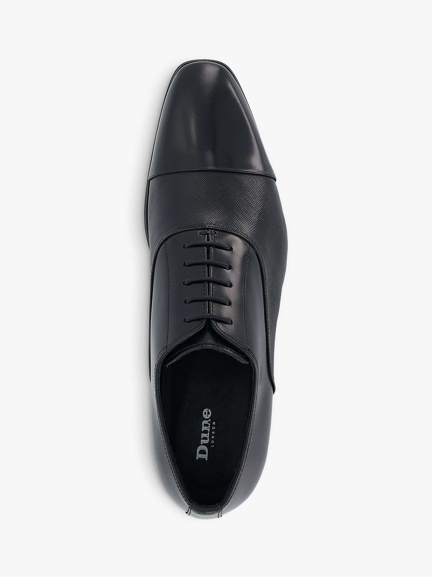 Dune Wide Fit Slating Leather Oxford Shoes, Black at John Lewis & Partners