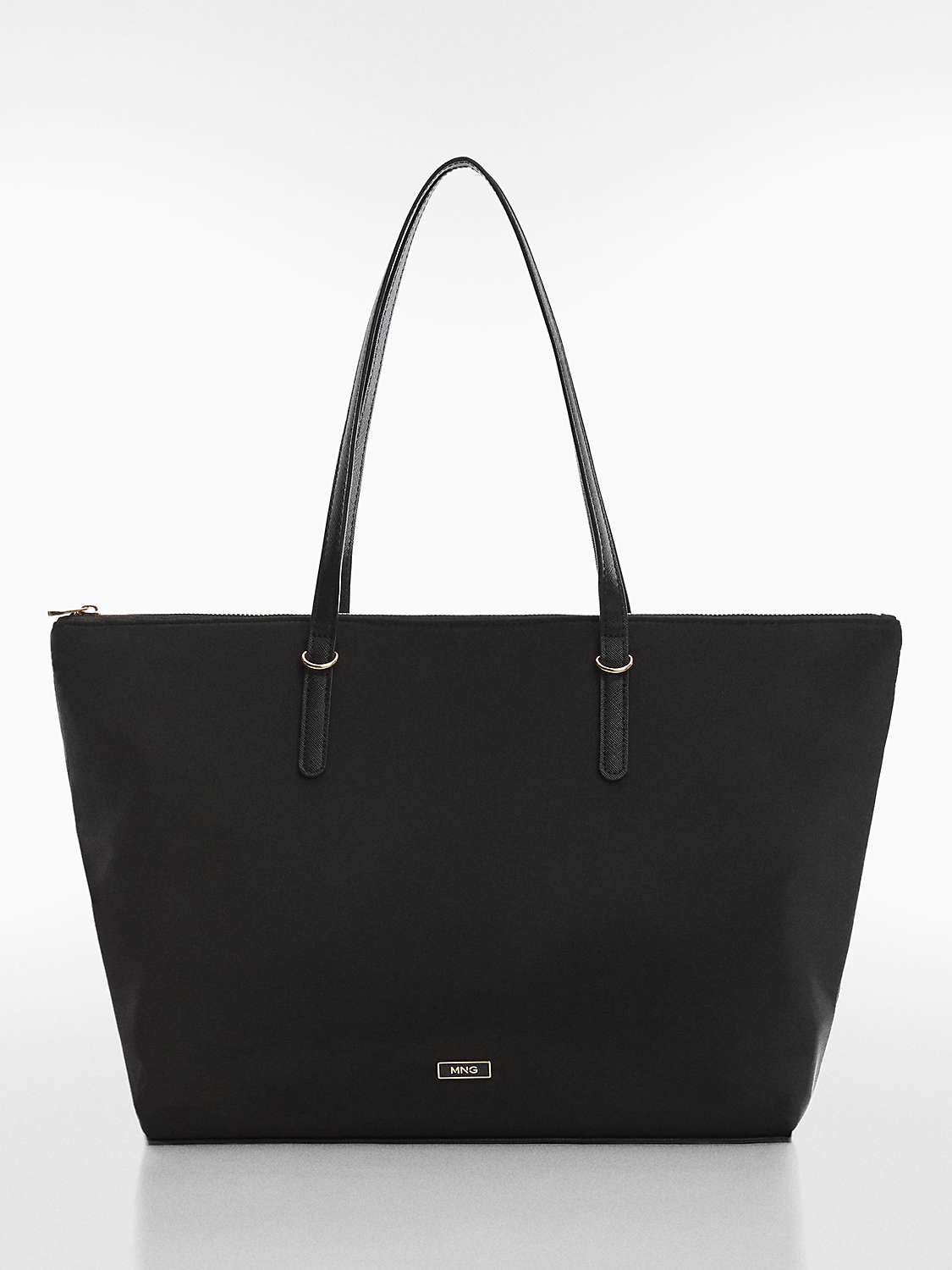 Buy Mango Julia Recycled Technical Fabric Tote Bag, Black Online at johnlewis.com