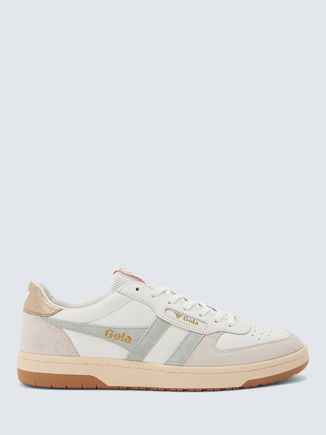 Gola Hawk Leather Low Top Trainers, Ice/Gold