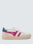 Gola Classics Topspin Leather Lace Up Trainers, Fuchsia