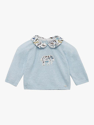 Trotters Baby Zoo Elephant Knitted Set, Blue Zoo Print