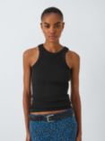 John Lewis ANYDAY Racerback Vest Top, Black, Black