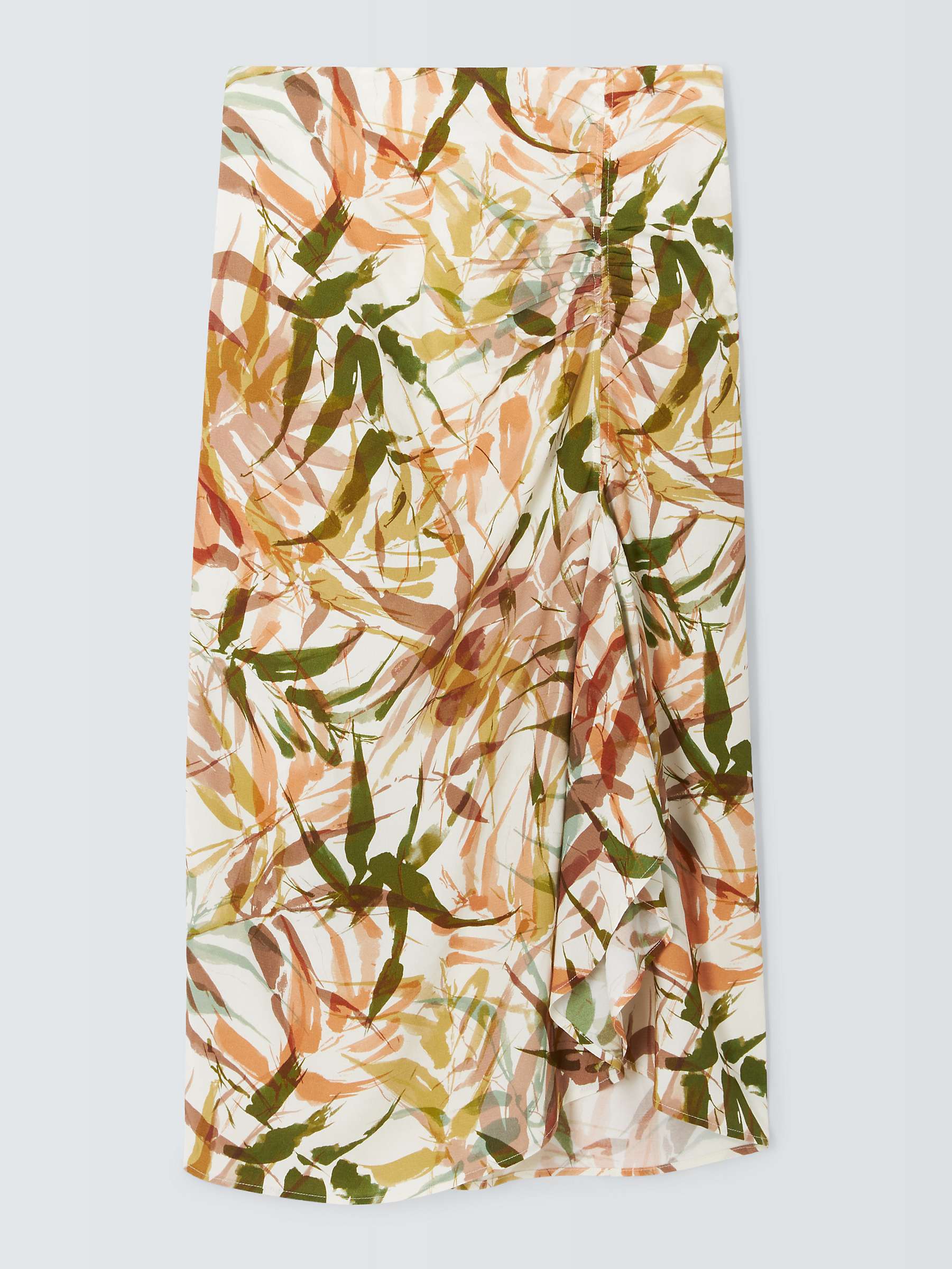 Buy John Lewis Gathered Bamboo Midi Skirt, Multi Online at johnlewis.com