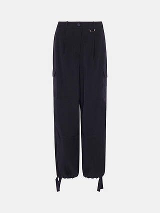 Whistles Petite Grace Luxe Cargo Pants, Navy