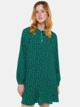 Whistles Floral Dot Flippy Mini Dress, Green