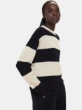 Whistles Wool Block Stripe Jumper, Black/Multi