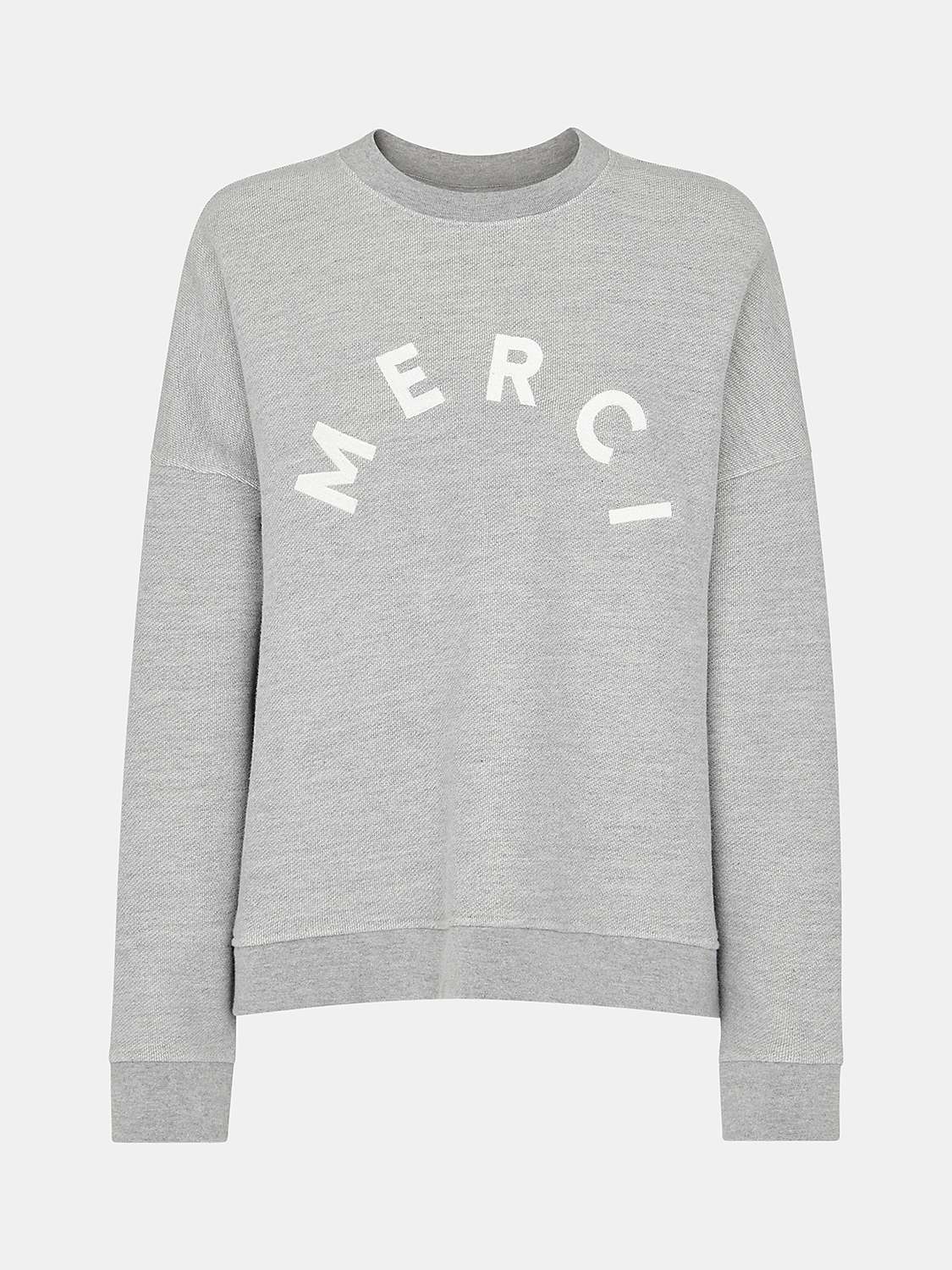 Buy Whistles Merci Logo Sweatshirt, Grey Online at johnlewis.com