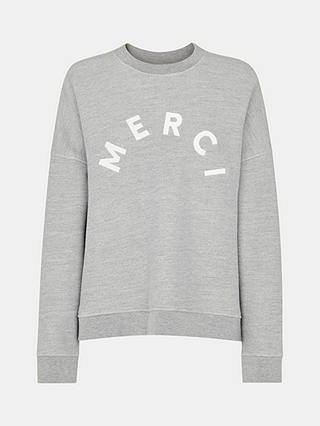 Whistles Merci Logo Sweatshirt, Grey