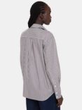 Whistles Striped Relaxed Fit Shirt, Black/White