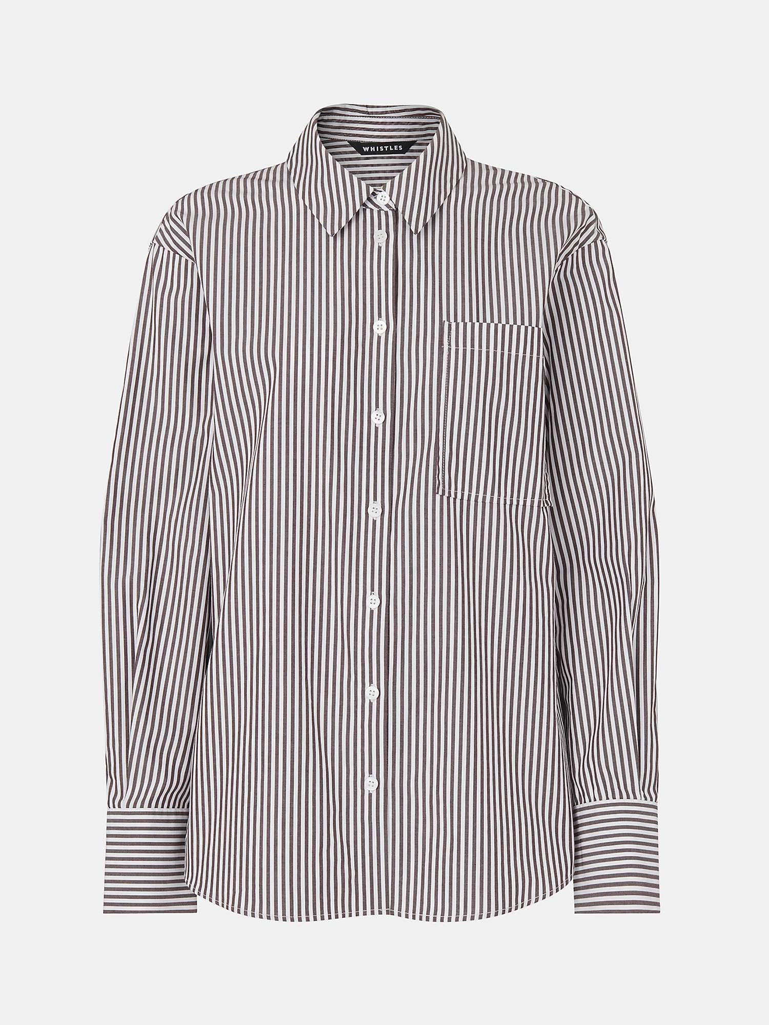 Buy Whistles Striped Relaxed Fit Shirt, Black/White Online at johnlewis.com