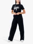 Hype Kids' Script Crop T-Shirt, Black