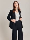 Ghost Viola Double Breasted Tailored Crepe Jacket, Black