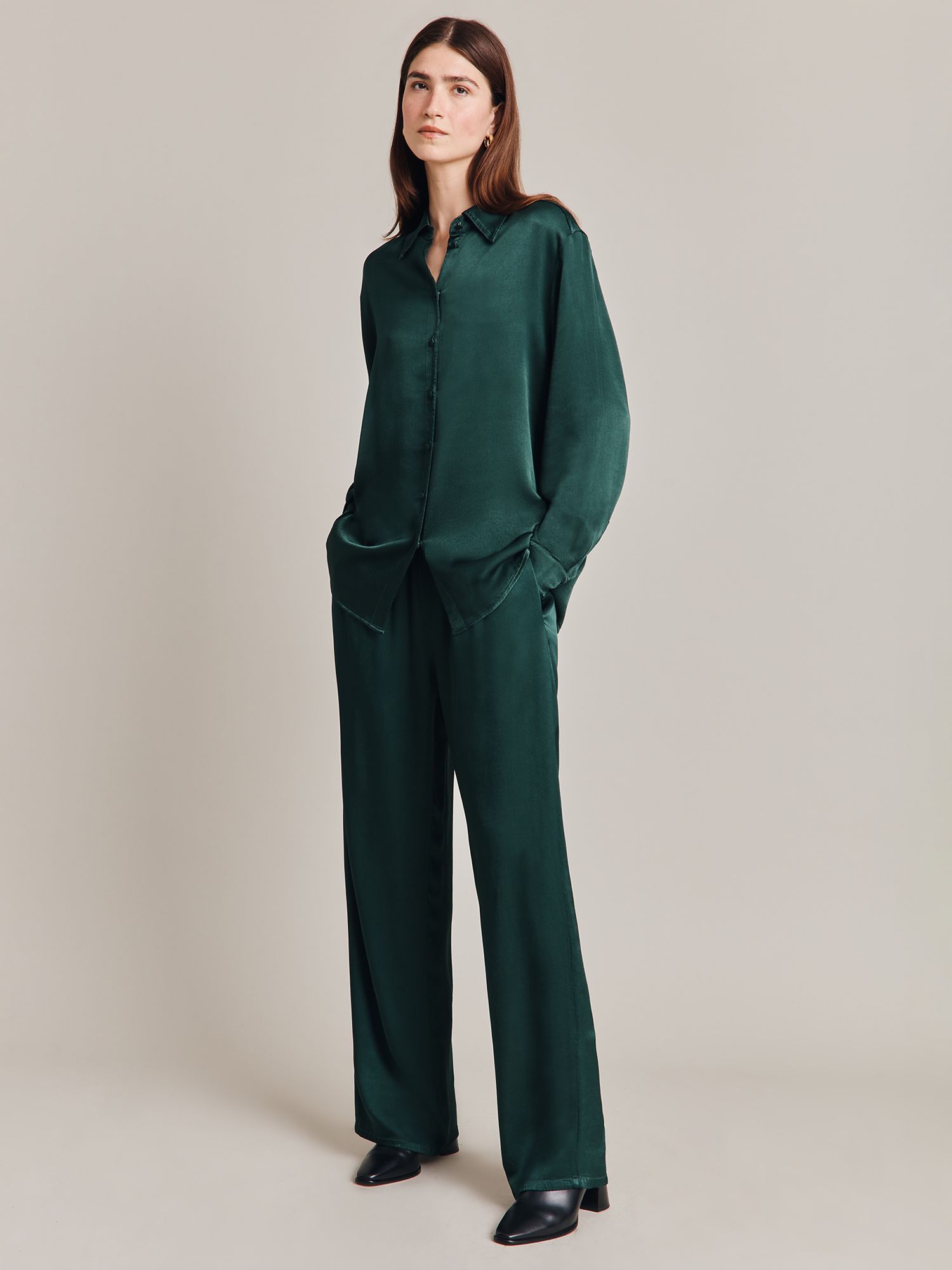 Buy Ghost Imogen Satin Trousers Online at johnlewis.com