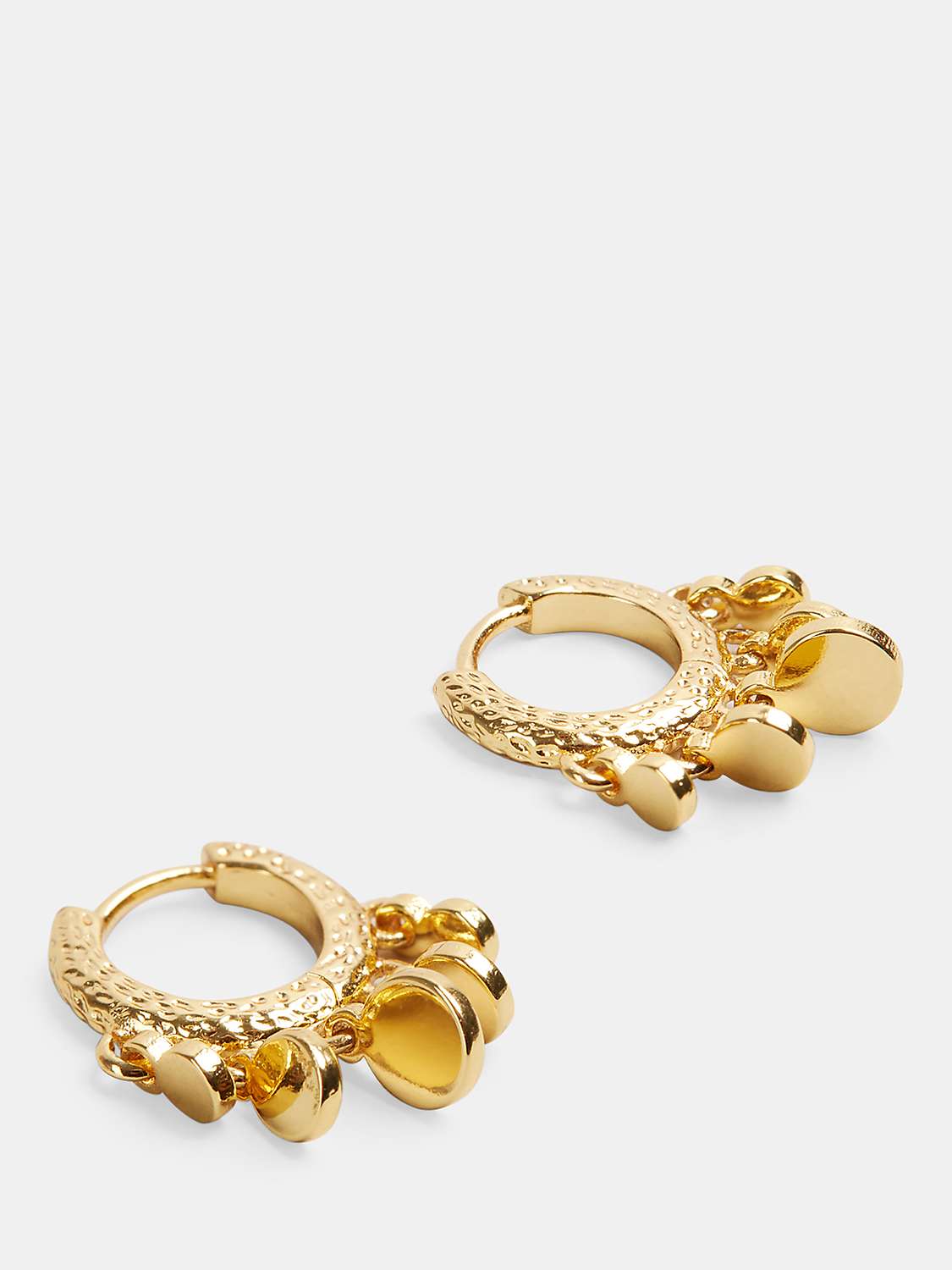 Buy HUSH Lyra Mini Disc Huggie Hoop Earrings, Gold Online at johnlewis.com