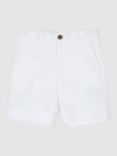 Reiss Kids' Wicket Cotton Blend Casual Chino Shorts, White