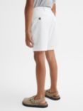 Reiss Kids' Wicket Cotton Blend Casual Chino Shorts, White