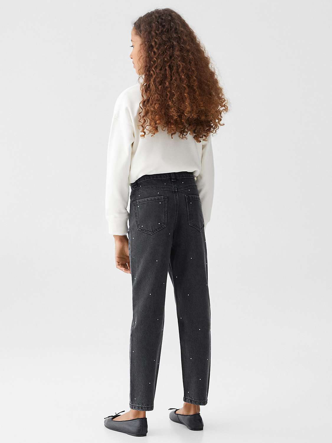 Buy Mango Girl's Regina Sparkle Jeans, Open Grey Online at johnlewis.com