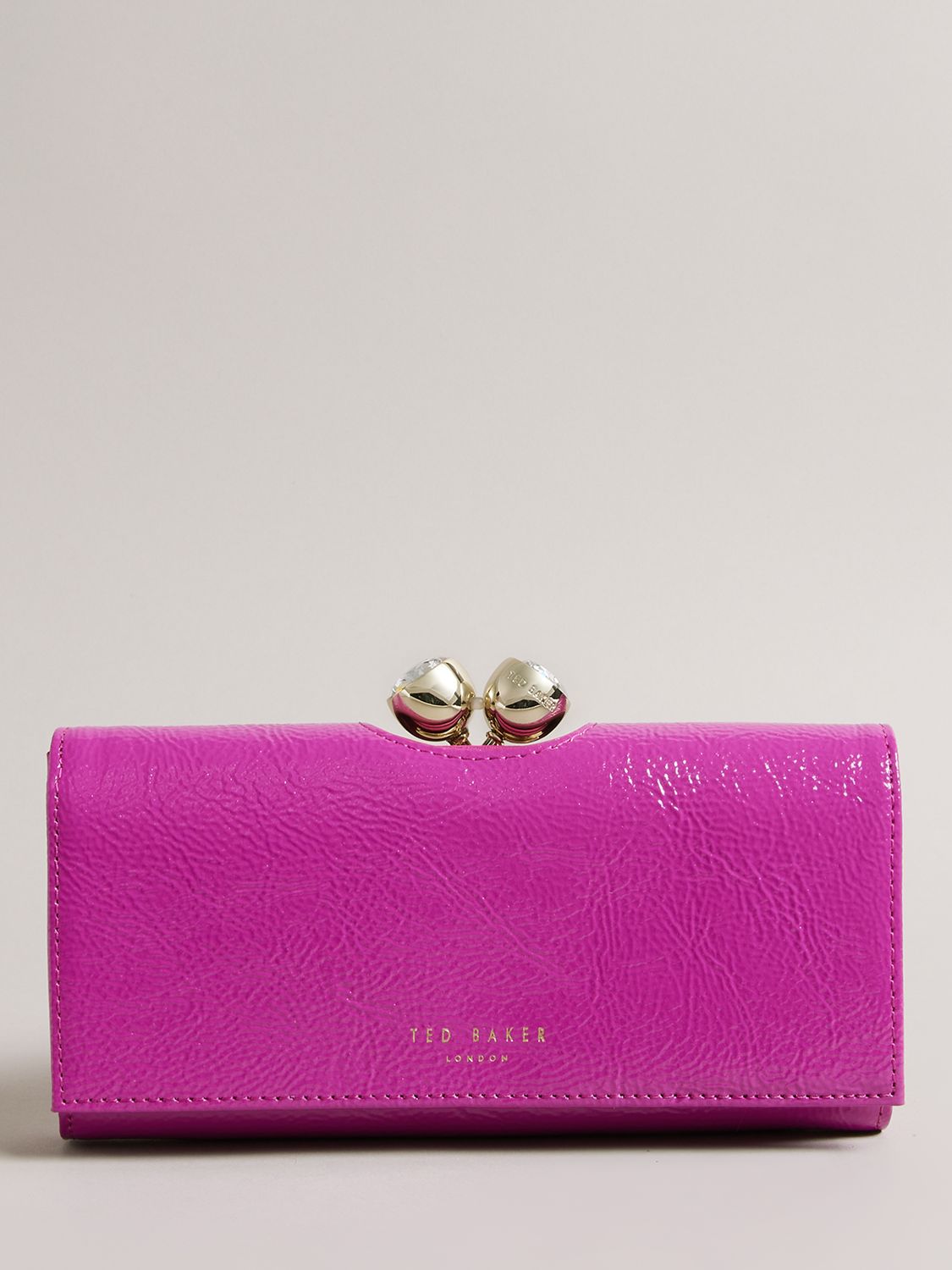 Ted Baker Rosyela Textured Leather Purse, Hot Pink at John Lewis & Partners