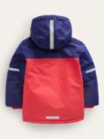 Mini Boden Kids' All Weather Waterproof Colourblock Jacket, Red