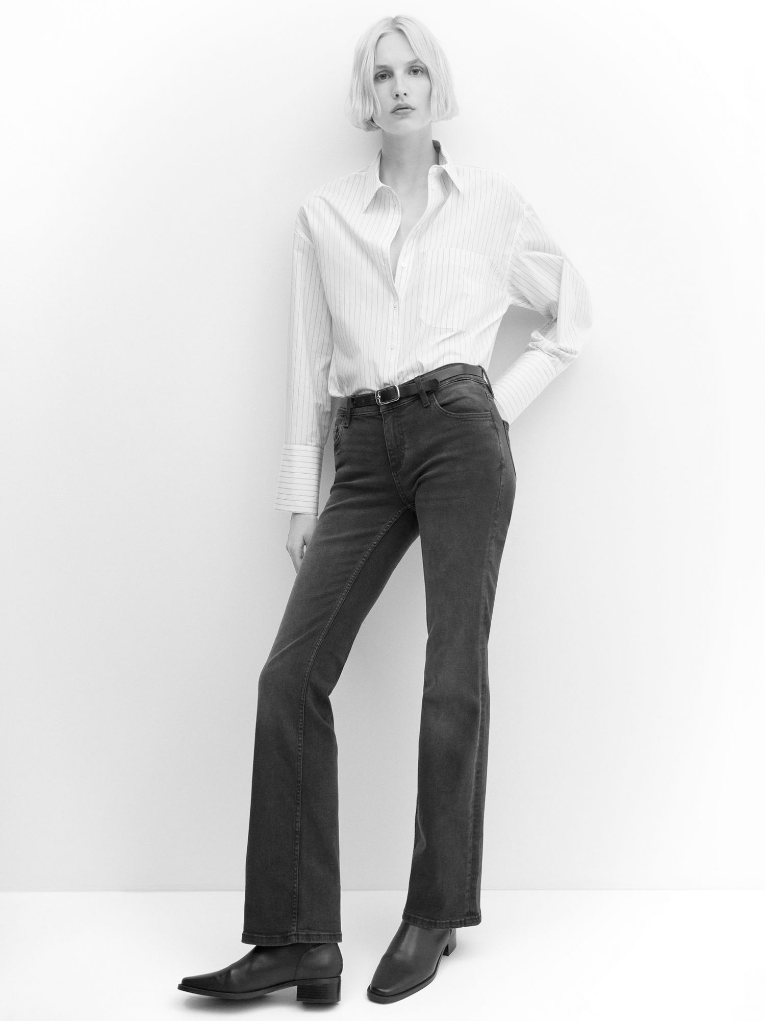 Buy Mango Kate Flared Jeans, Grey Online at johnlewis.com