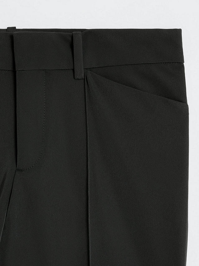 Mango Zip Hem Tailored Trousers, Black at John Lewis & Partners