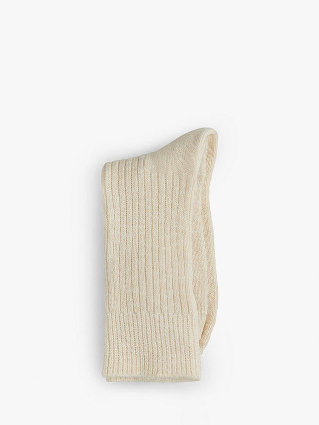 HUSH Cali Cotton Twist Socks, Ecru