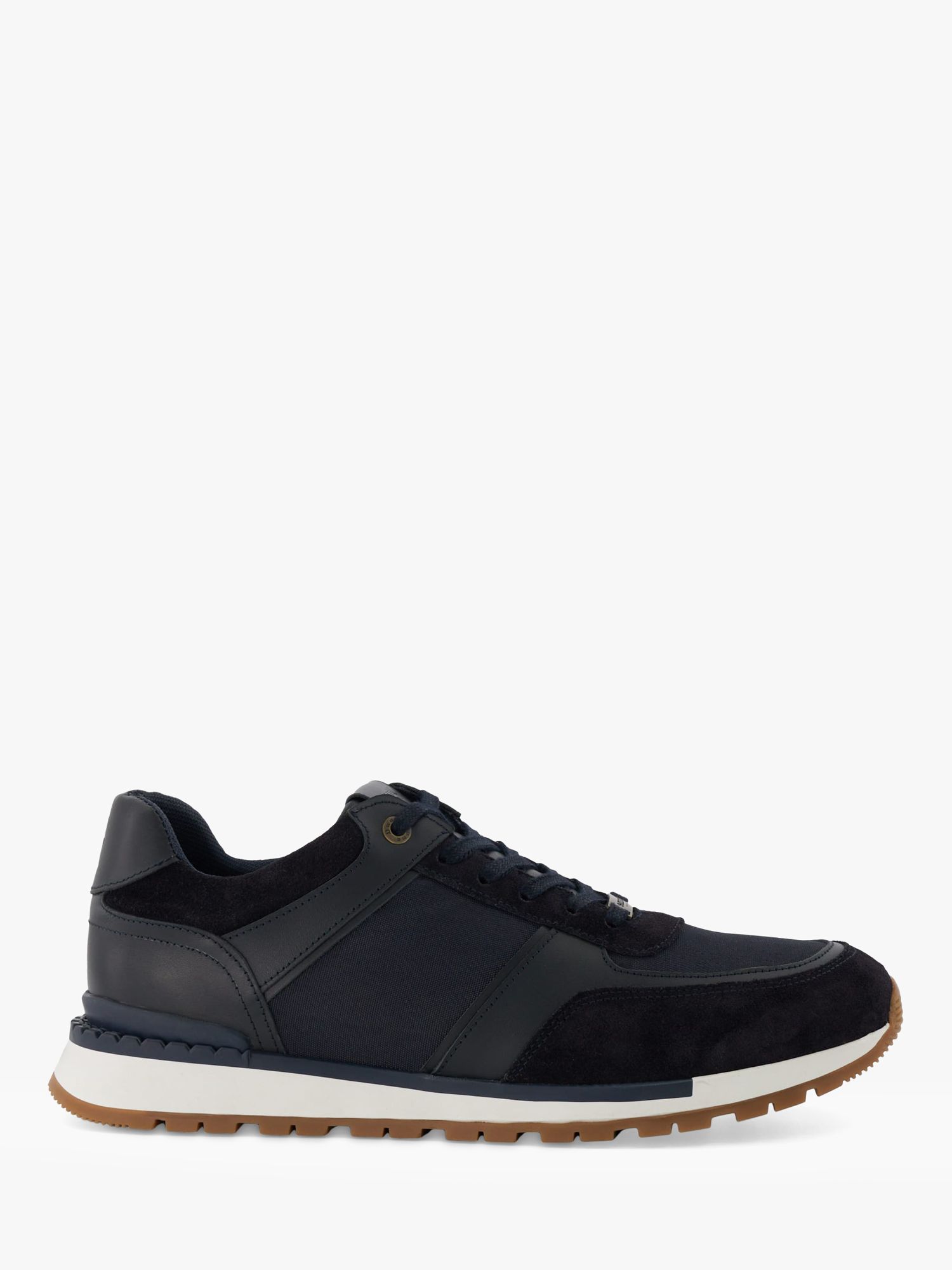 Dune Titles Suede and Leather Trainers, Navy at John Lewis & Partners