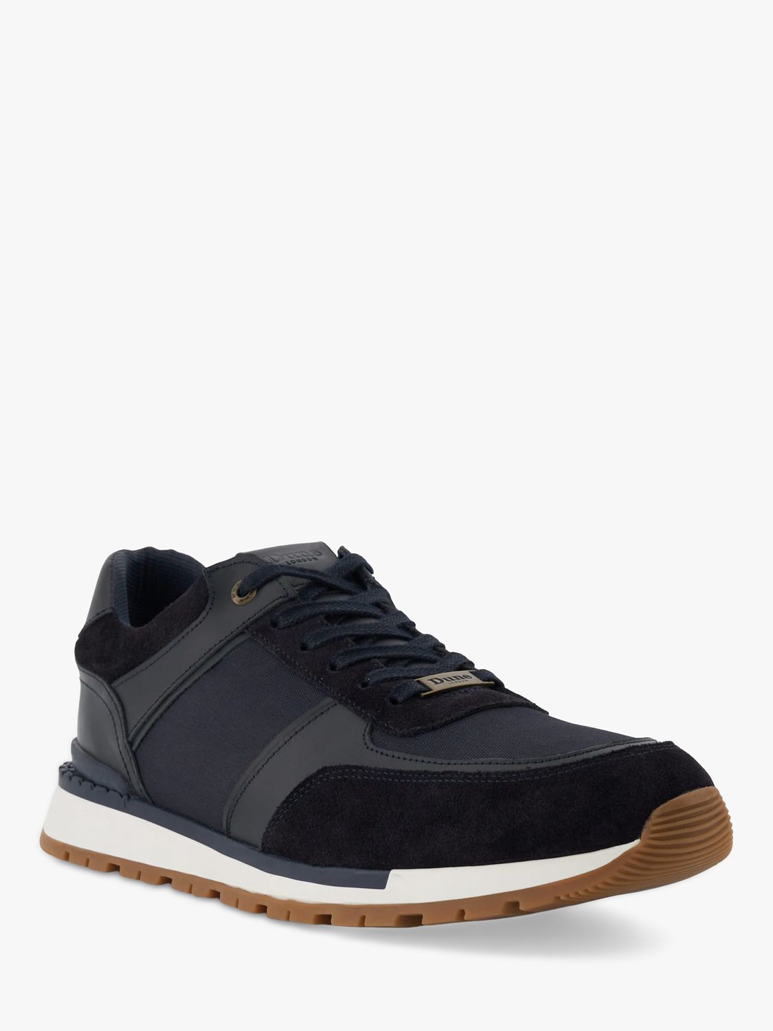 Dune Titles Suede and Leather Trainers, Navy at John Lewis & Partners