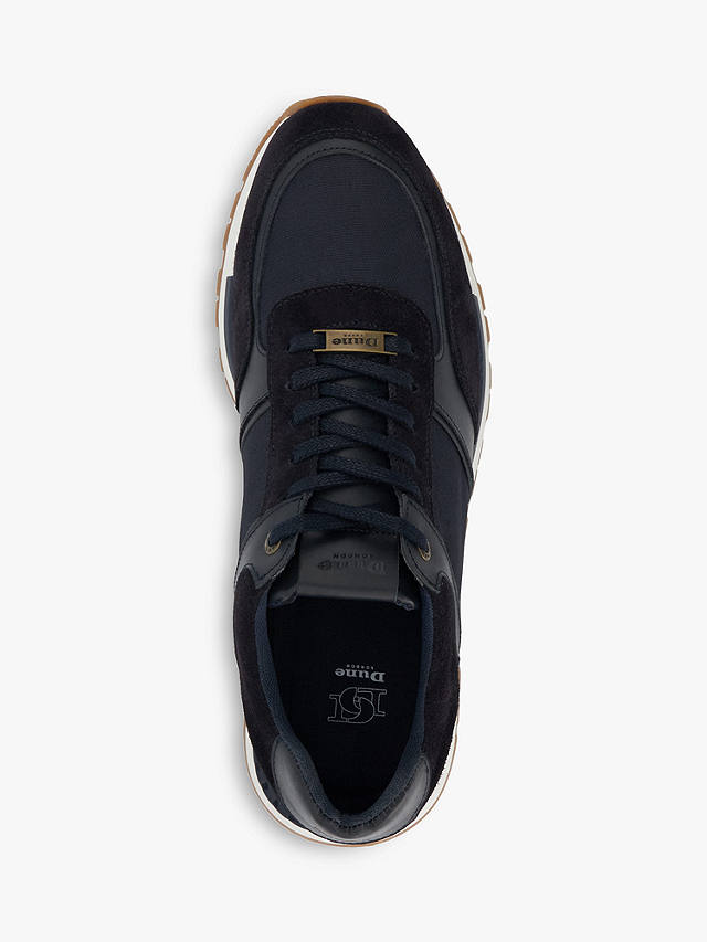 Dune Titles Suede and Leather Trainers, Navy
