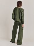 Ghost Aurora Wide Leg Trousers, Thyme