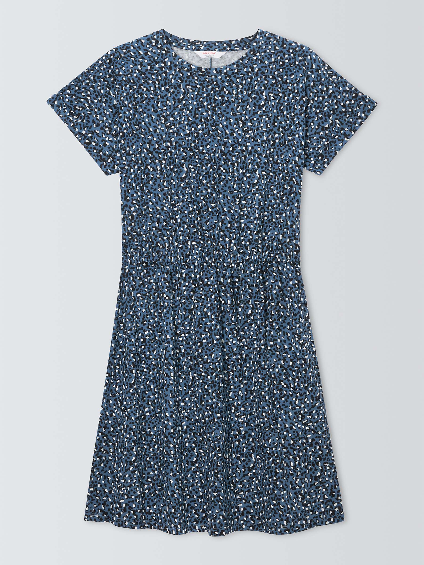 Buy John Lewis ANYDAY Leopard Print Jersey Mini Dress, Blue/Multi Online at johnlewis.com