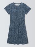 John Lewis ANYDAY Leopard Print Jersey Mini Dress, Blue/Multi