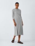 John Lewis ANYDAY Stripe Jersey Midi Dress, White/Black