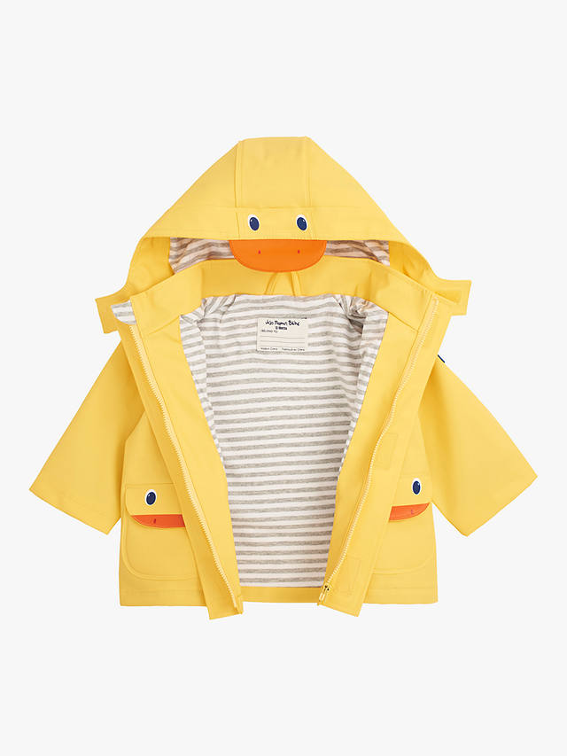 JoJo Maman Bébé Kids' Duck Waterproof Hooded Jacket, Mustard