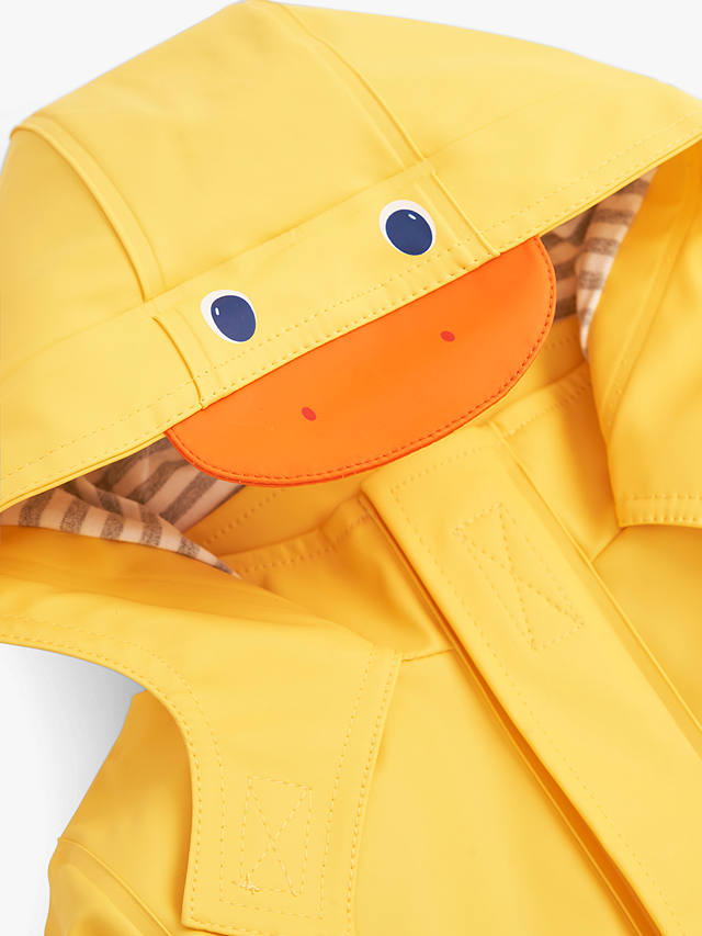 JoJo Maman Bébé Kids' Duck Waterproof Hooded Jacket, Mustard