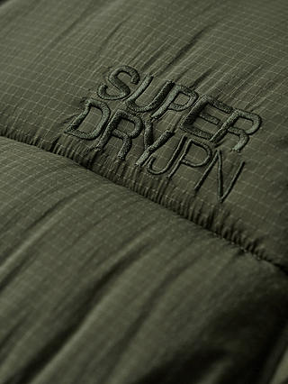 Superdry Ripstop Longline Puffer Jacket, Dark Moss