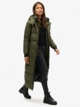 Superdry Ripstop Longline Puffer Jacket, Dark Moss