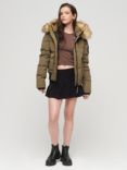 Superdry Hooded Everest Puffer Bomber Jacket, Military Olive